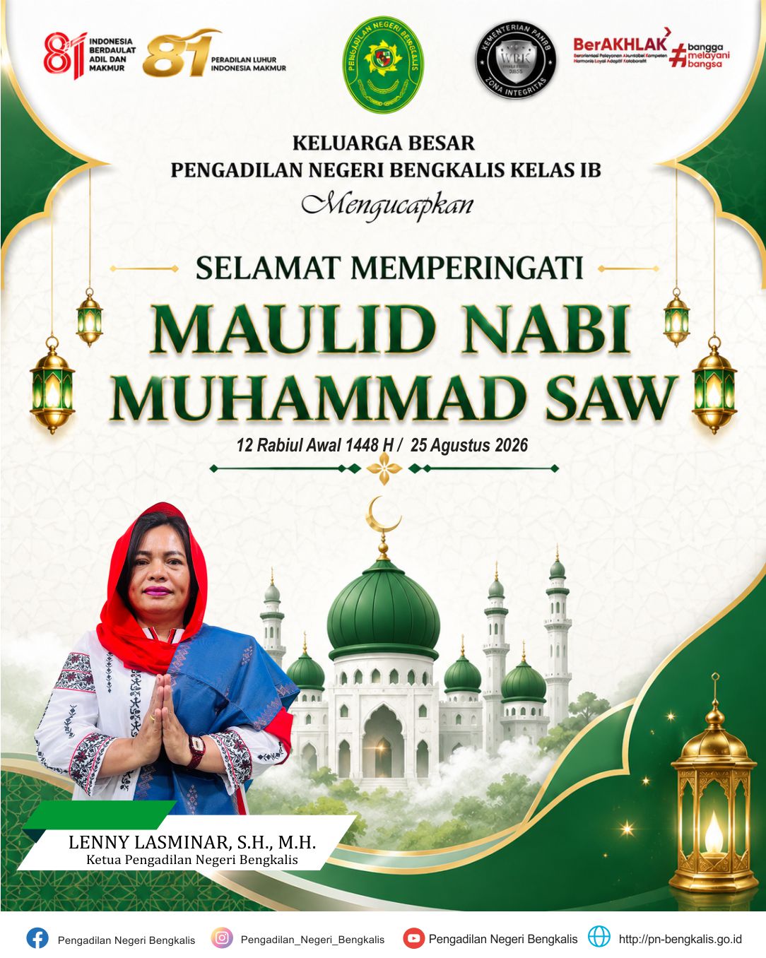 pn bengkalis mengucapkan selamat memperingati maulid nabi muhammad saw